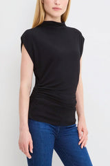 Michael Stars Mina Mock Neck in Black