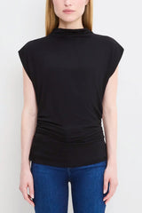 Michael Stars Mina Mock Neck in Black