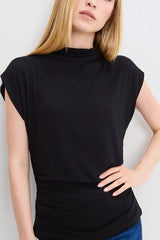 Michael Stars Mina Mock Neck in Black