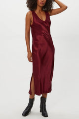 Michael Stars Randi V-Neck Midi in Garnet - Viva Diva Boutique
