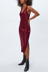 Michael Stars Randi V-Neck Midi in Garnet - Viva Diva Boutique