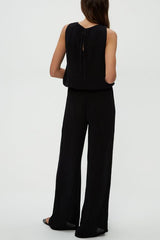 Michael Stars Susie Smocked Waist Pant in Black - Viva Diva Boutique