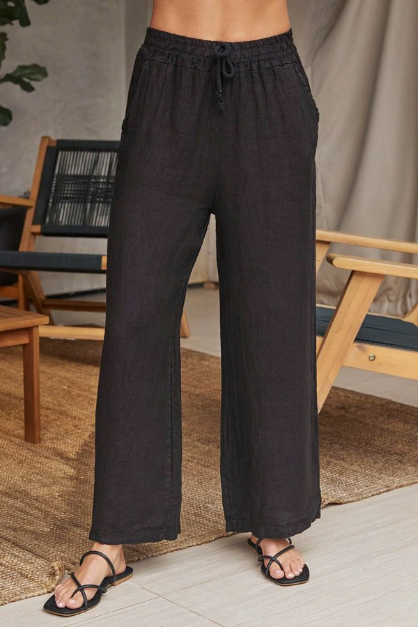 Milio Milano Linen Pant in Black