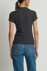Nation Katie Draped Top in Heather Charcoal - Viva Diva Boutique