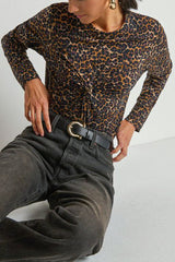 Nation Marion Twist Front Tee in Winter Leopard - Viva Diva Boutique