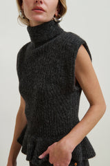 Nation Miranda Turtleneck Tank in Heather Charcoal - Viva Diva Boutique