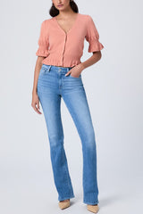 Paige Denim High Rise Manhattan Boot 32 inch in Vino Vibes