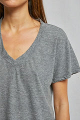 Perfect White Tee Hendrix Shirt in Heather Grey - Viva Diva Boutique