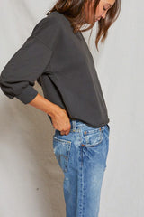 Perfect White Tee Niall Sweatshirt in Vintage Black - Viva Diva Boutique