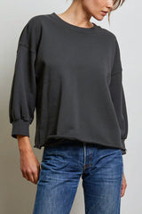 Perfect White Tee Niall Sweatshirt in Vintage Black - Viva Diva Boutique