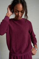 Perfect White Tee Ziggy Sweatshirt in Dark Burgundy - Viva Diva Boutique