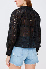 Rails Francine Blouse in Black Grid Embroidery - Viva Diva Boutique