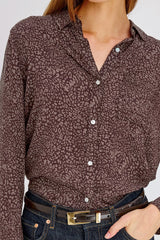 Rails Josephine Shirt in Cocoa Mini Cheetah