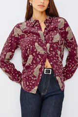 Rails Kate Blouse in Oxblood Leopard