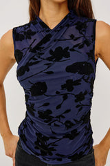 Rails Lauris Top in Navy Tossed Roses