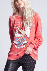 Recycled Karma Led Zeppelin Sweatshirt in Paprika - Viva Diva Boutique