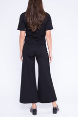 Ripley Rader Ponte Knit Wide Leg Cropped Pant in Black - Viva Diva Boutique