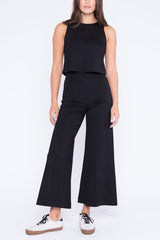 Ripley Rader Ponte Knit Wide Leg Cropped Pant in Black - Viva Diva Boutique