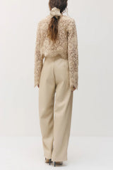 Sabina Musayev Nox Lace Top in Stone