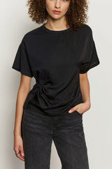 Sanctuary Satin Mix Tee in Black - Viva Diva Boutique