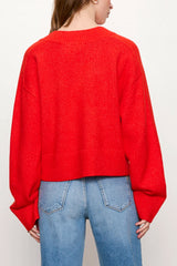 Sanctuary Vanna V-Neck Sweater in Red Hot