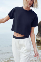 Soldout.nyc Cropped Perfect Tee in Black
