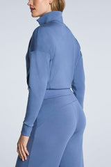 Spanx Air Essentials Track Jacket in Grey Blue