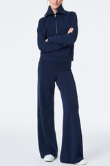 Spanx Air Essentials Half Zip Sweatshirt in Timeless Navy - Viva Diva Boutique