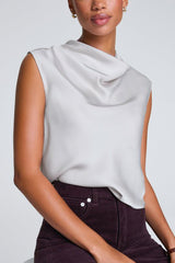 Spanx Sleeveless Cowl Neck Top in Birch - Viva Diva Boutique