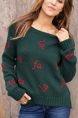 Wooden Ships Fa La La Embroidered Crew in Glasgow/Ginger - Viva Diva Boutique