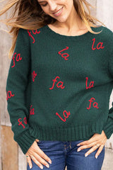 Wooden Ships Fa La La Embroidered Crew in Glasgow/Ginger - Viva Diva Boutique