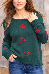 Wooden Ships Fa La La Embroidered Crew in Glasgow/Ginger - Viva Diva Boutique