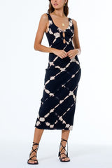 YFB Deimos Dress in Black Shibori Wash - Viva Diva Boutique