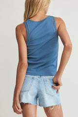 Z Supply Boa Rib Tank in Lake Blue - Viva Diva Boutique