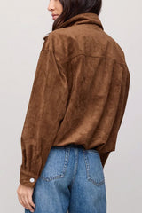 Z Supply Corbin Bubble Hem Jacket in Saddle Suede