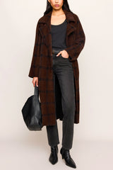Z Supply Crosby Plaid Cocoon Coat in Dark Chocolate