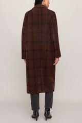 Z Supply Crosby Plaid Cocoon Coat in Dark Chocolate