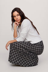 Z Supply Europa Plaid Skirt in Ash Black