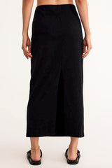 Z Supply Gail Midi Skirt in True Black - Viva Diva Boutique