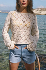 Z Supply Hullen Crochet Sweater in Cloud - Viva Diva Boutique