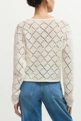 Z Supply Hullen Crochet Sweater in Cloud - Viva Diva Boutique
