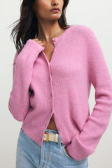 Z Supply Medina Rib Cardigan in Pink Crush