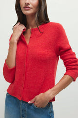 Z Supply Medina Rib Cardigan in Red Lotus