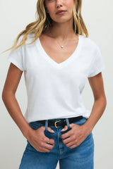 Z Supply Modern Jersey V Neck Tee in White