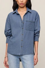 Z Supply Perfect Twill Top in Classic Indigo