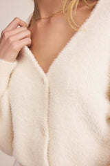 Z Supply Sadira Fluffy Cardigan in Warm White - Viva Diva Boutique