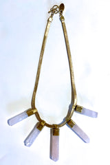 Lena Bernard Paloma Necklace with Rose Quartz Stones - Viva Diva Boutique