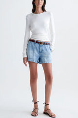AG Jeans Analeigh Short in Wine Garden