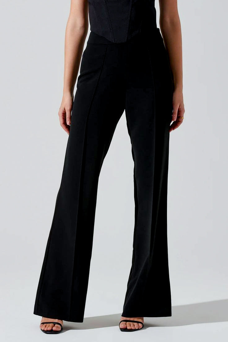 ASTR the Label High Waisted Pintuck Madison Pant in Black