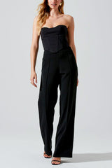ASTR the Label High Waisted Pintuck Madison Pant in Black